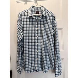 UNTUCKit Shirt Mens Large Blue Plaid Long Sleeve Button Front Stretch Casual